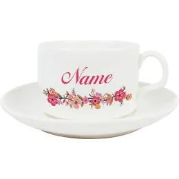 Floral Personalised Tea Set With Spoon Ceramic Product Images