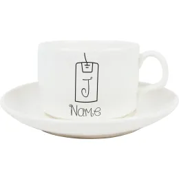 Initial And Name Tea Label Tea Mug Set Product Images