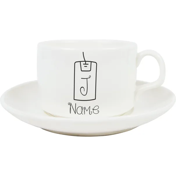 Initial And Name Tea Label Tea Mug Set Product Image