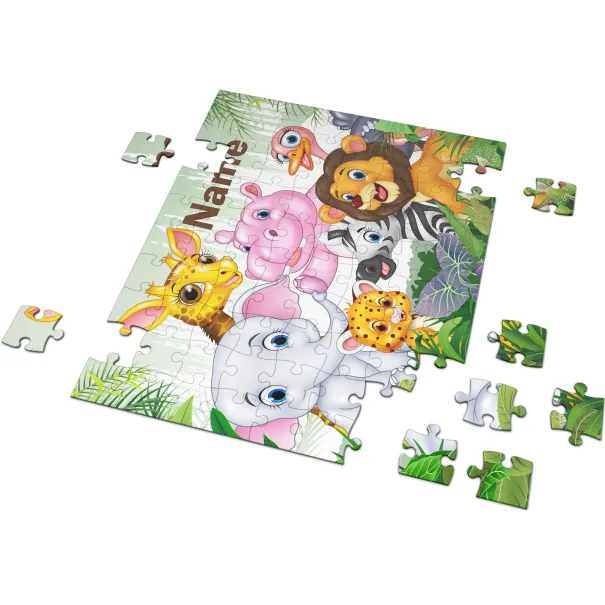 Kids Personalised Jungle Puzzle - 120 Piece A4 Product Image
