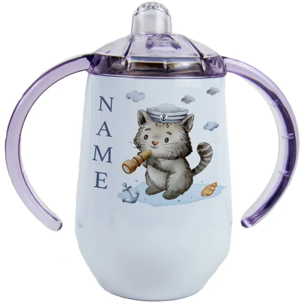 Baby Sailor Cat Sippy Cup : Personalised Product Image