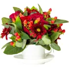 Red Flower Arrangement In Tea Set Product Thumbnail