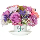 Light Pink Flower Arrangement In Tea Set Product Thumbnail