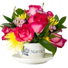Bright Pink & Yellow Flowers In Tea Set Product Thumbnail