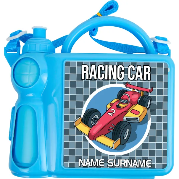 Kids Racing Car Lunch Box Blue Product Image