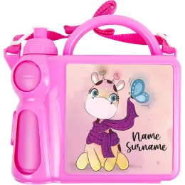 Girls Cute Giraffe Pink Lunch Box Product Images