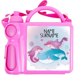 Girls Dolphin Personalised Lunch Box Product Images