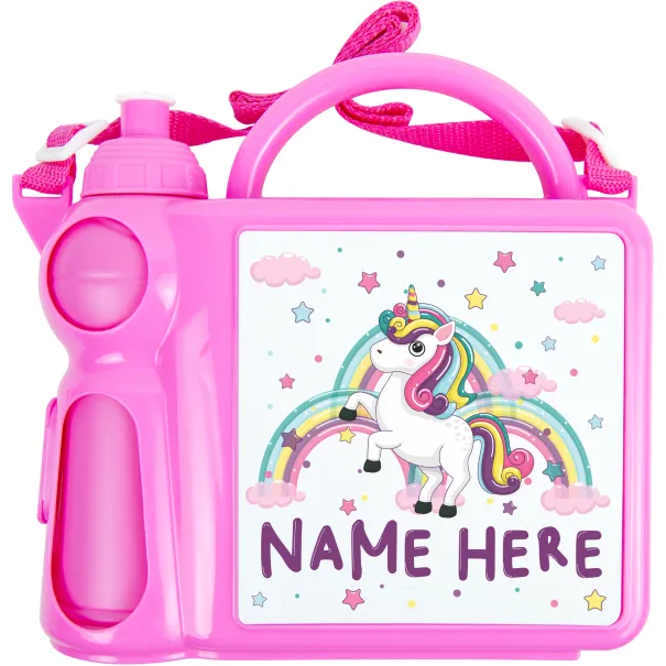 Girls Unicorn Personalised Lunch Box Product Image