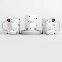 Maroon Flower Custom Mug Product Images