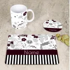 Maroon Flower Desk Set Product Thumbnail