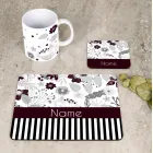 Maroon Flower Desk Set Product Thumbnail