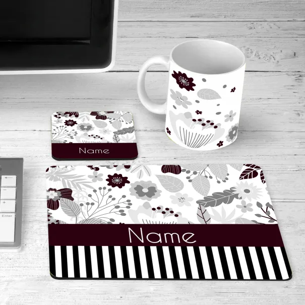 Maroon Flower Desk Set Product Image