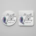 Psalm 91 Feather Coaster Product Thumbnail