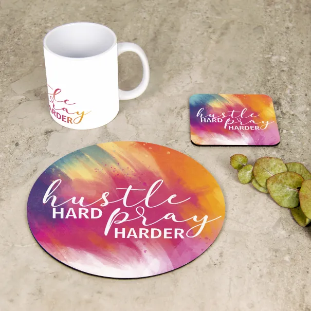 Hustle Hard Pray Harder Desk Set Product Image