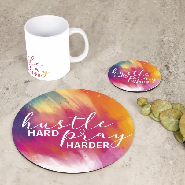 Hustle Hard Pray Harder Desk Set Product Image