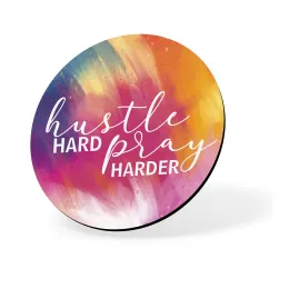Hustle Hard Pray Harder Coaster Product Images