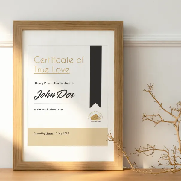 True Love Certificate Product Image