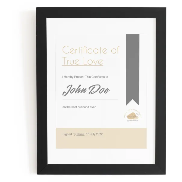 True Love Certificate Product Image