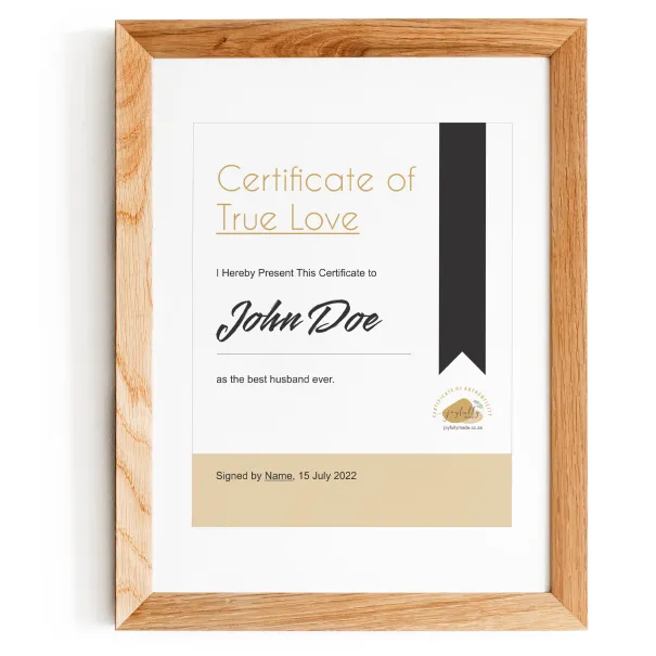 True Love Certificate Product Image