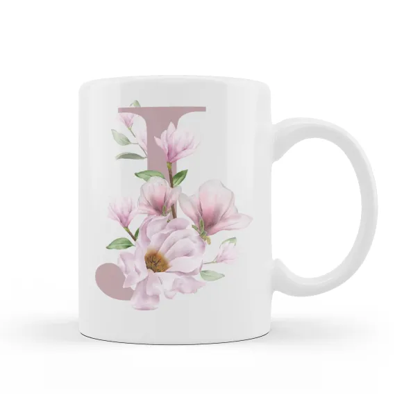 Floral Initial Mug Pink Product Image