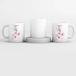 Floral Initial Mug Pink Product Images