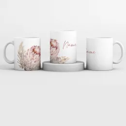 Personalised Protea Light Mug & Coaster Product Images