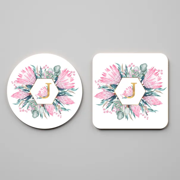 Protea Initial & Name Mug And Coaster Set Product Image
