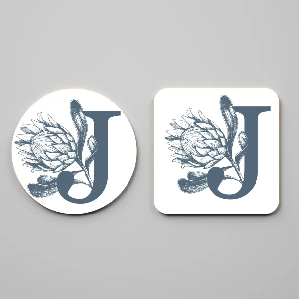 Blue Initial Protea Mug And Coaster Set Product Image