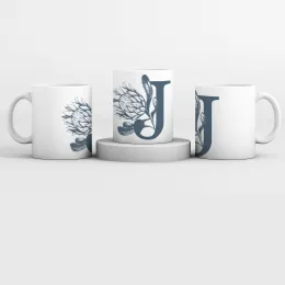 Blue Initial Protea Mug And Coaster Set Product Images