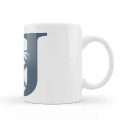 Initial Blue Protea Mug Product Images