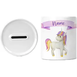 Personalised Unicorn Ceramic Coin Box Product Images