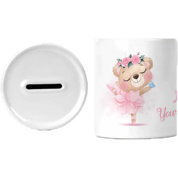 Personalised Ballerina Bear Money Box Product Image