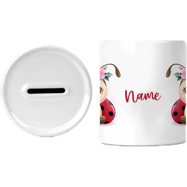 Personalised Ladybug Ceramic Money Box Product Image