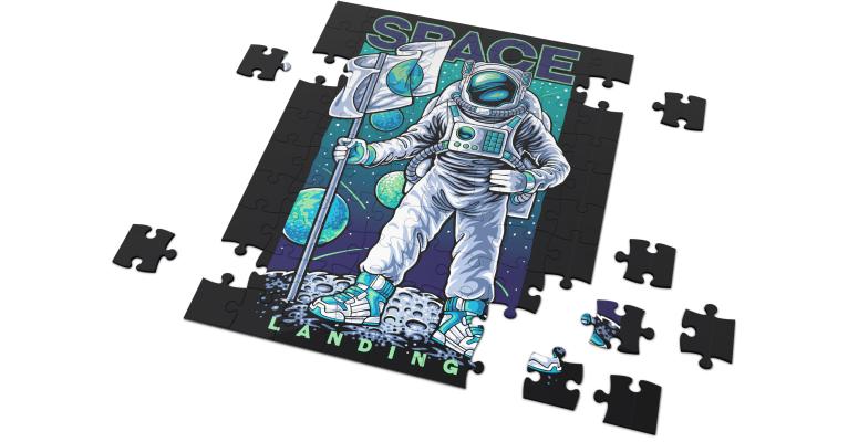 Space Landing Astronaut Puzzle-120 Piece | Joyfully Made