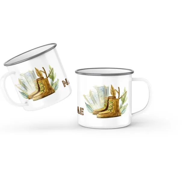 Hiking Boots - Personalised Metal Mug Product Image