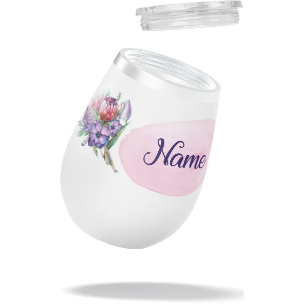 Purple Protea Flower Tumbler With Name Product Image