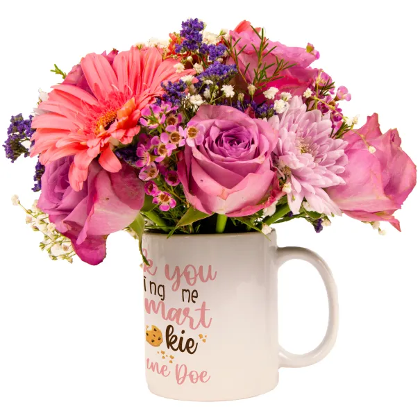 Pink Flowers In Personalised Mug Product Image