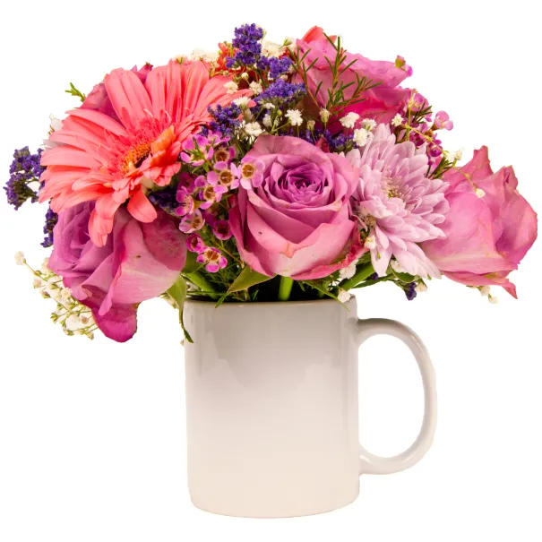 Pink Flowers In Personalised Mug Product Image