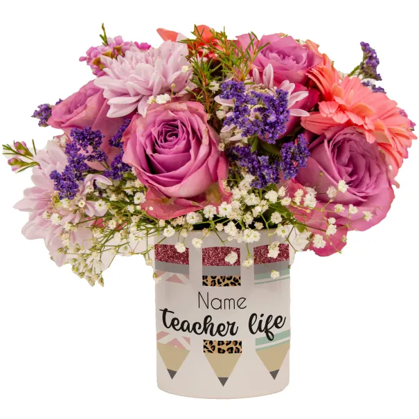 Pink Flowers In Personalised Mug Product Image