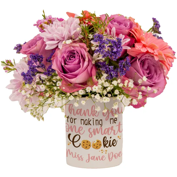 Pink Flowers In Personalised Mug Product Image