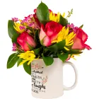 Bright Pink & Yellow Flowers In A Mug Product Thumbnail