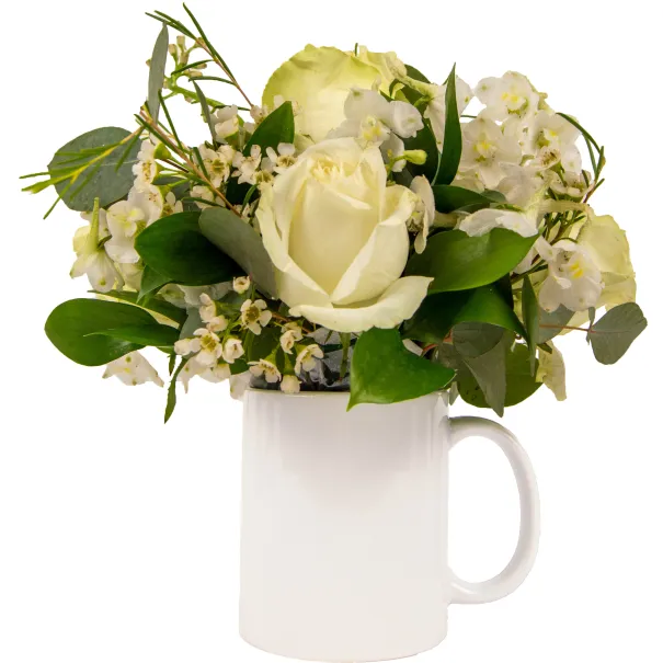 White Flowers In Personalised Mug Product Image