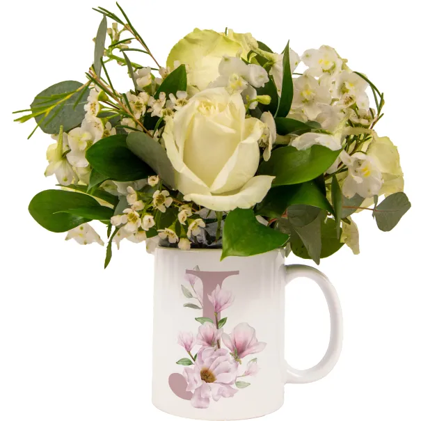 White Flowers In Personalised Mug Product Image