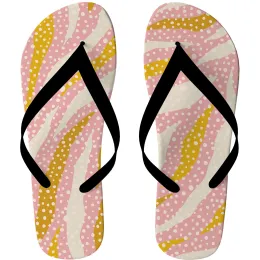 Pink & Yellow Sea Grass Flip Flops Product Images