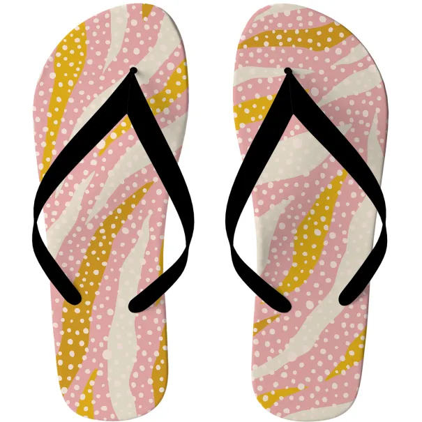 Pink & Yellow Sea Grass Flip Flops Product Image
