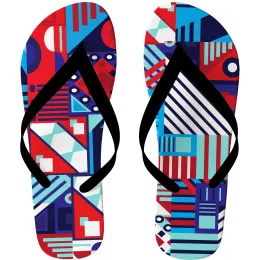 Red And Blue Design Flip Flops Product Images