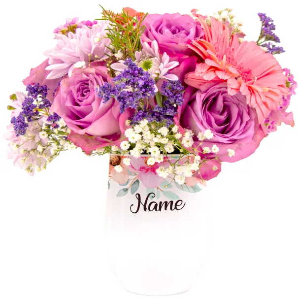 Light Pink Flower Arrangement In Tumbler Product Image