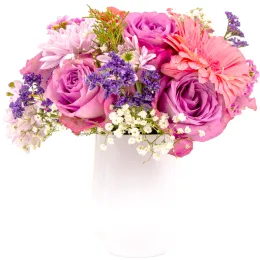 Light Pink Flower Arrangement In Tumbler Product Images