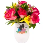 Bright Pink Flower Arrangement Tumbler Product Thumbnail