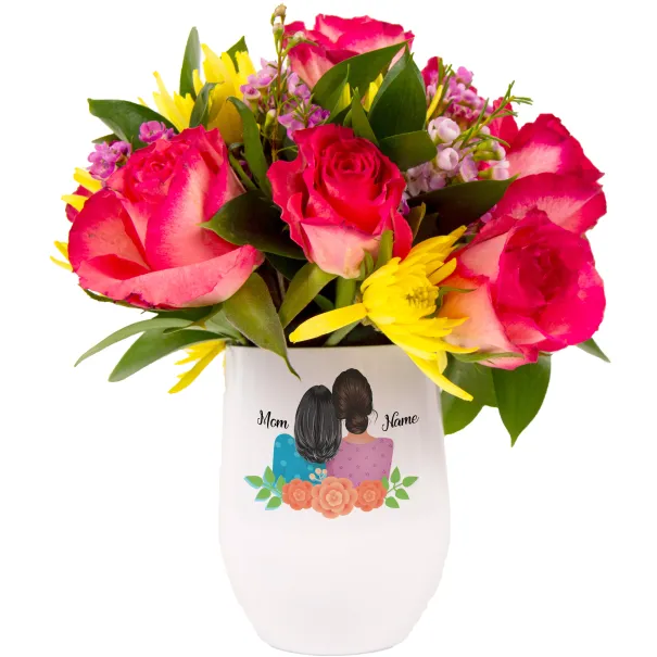 Bright Pink Flower Arrangement Tumbler Product Image